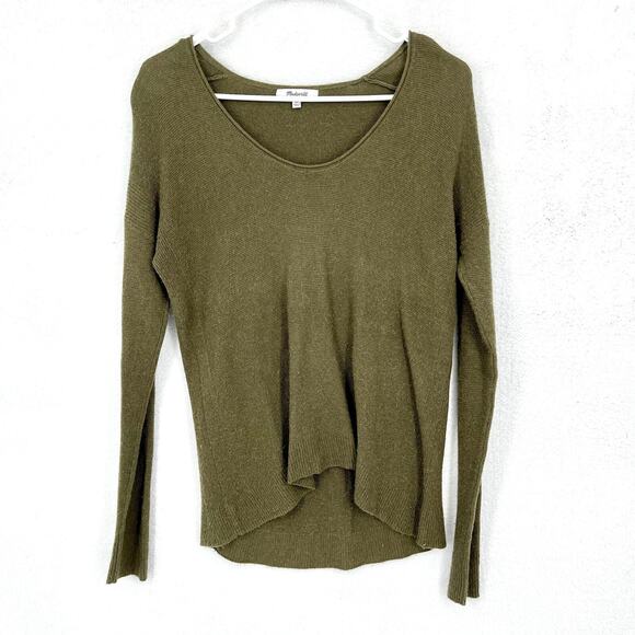 MADEWELL Sweater Women Size XS Crewneck Hunter Green Casual Long Sleeve Knit - Picture 1 of 3